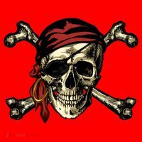 Pirate Skull Crossbones Santa Hat thumb 1