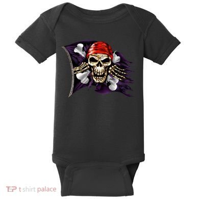 Pirate Skull Flag Baby Bodysuit