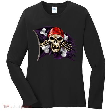 Pirate Skull Flag Women's Long Sleeve Shirt