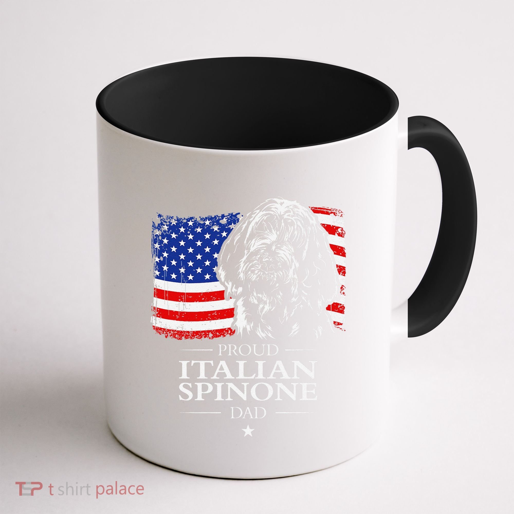 Proud Italian Spinone Dad American Flag Patriotic Dog Gift Coffee Mug