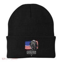 Proud Italian Spinone Dad American Flag Patriotic Dog Gift Beanie thumb 0