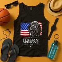 Proud Italian Spinone Dad American Flag Patriotic Dog Gift Tank Top thumb 4
