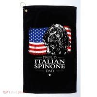 Proud Italian Spinone Dad American Flag Patriotic Dog Gift Golf Towel thumb 0