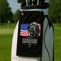 Proud Italian Spinone Dad American Flag Patriotic Dog Gift Golf Towel thumb 2