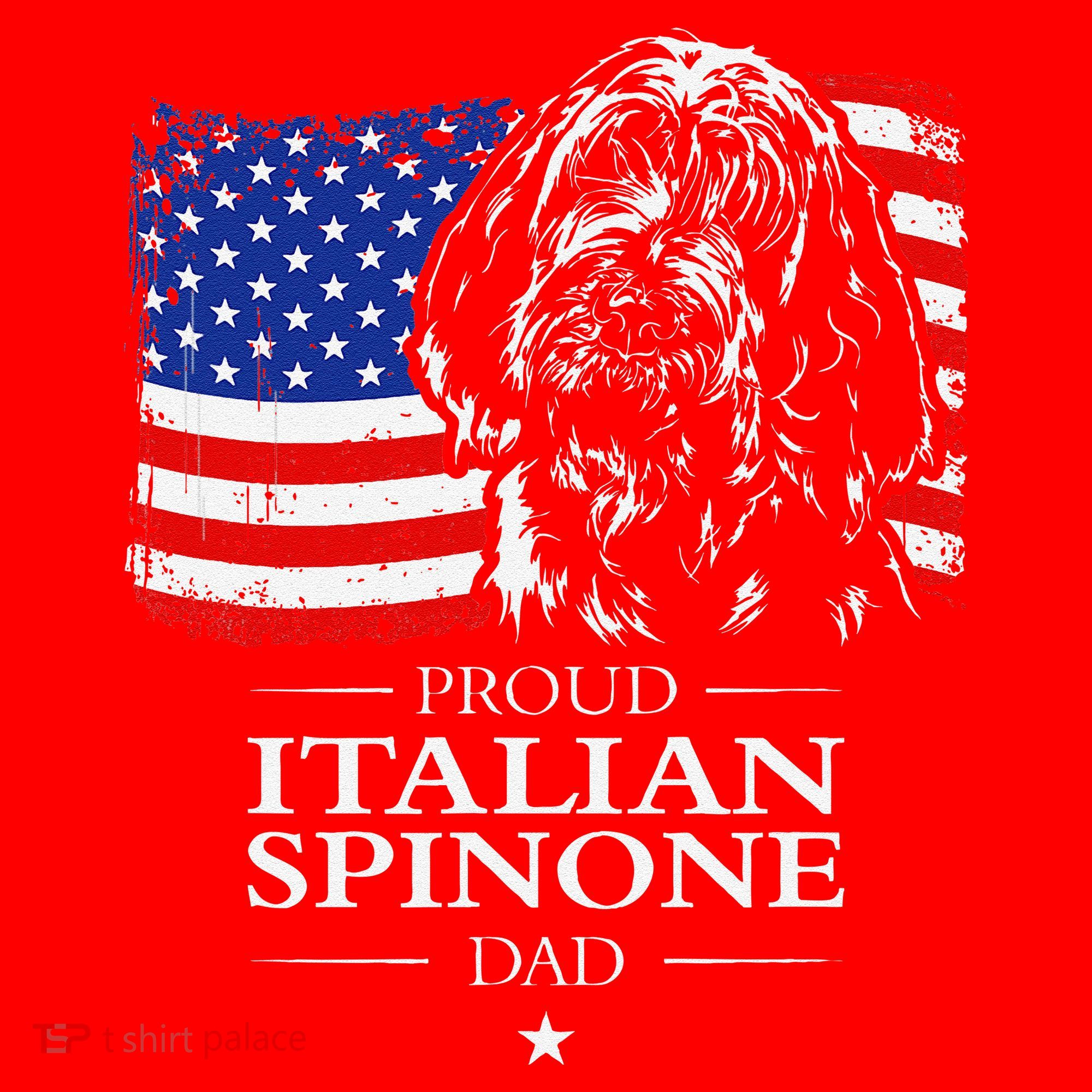Proud Italian Spinone Dad American Flag Patriotic Dog Gift Santa Hat