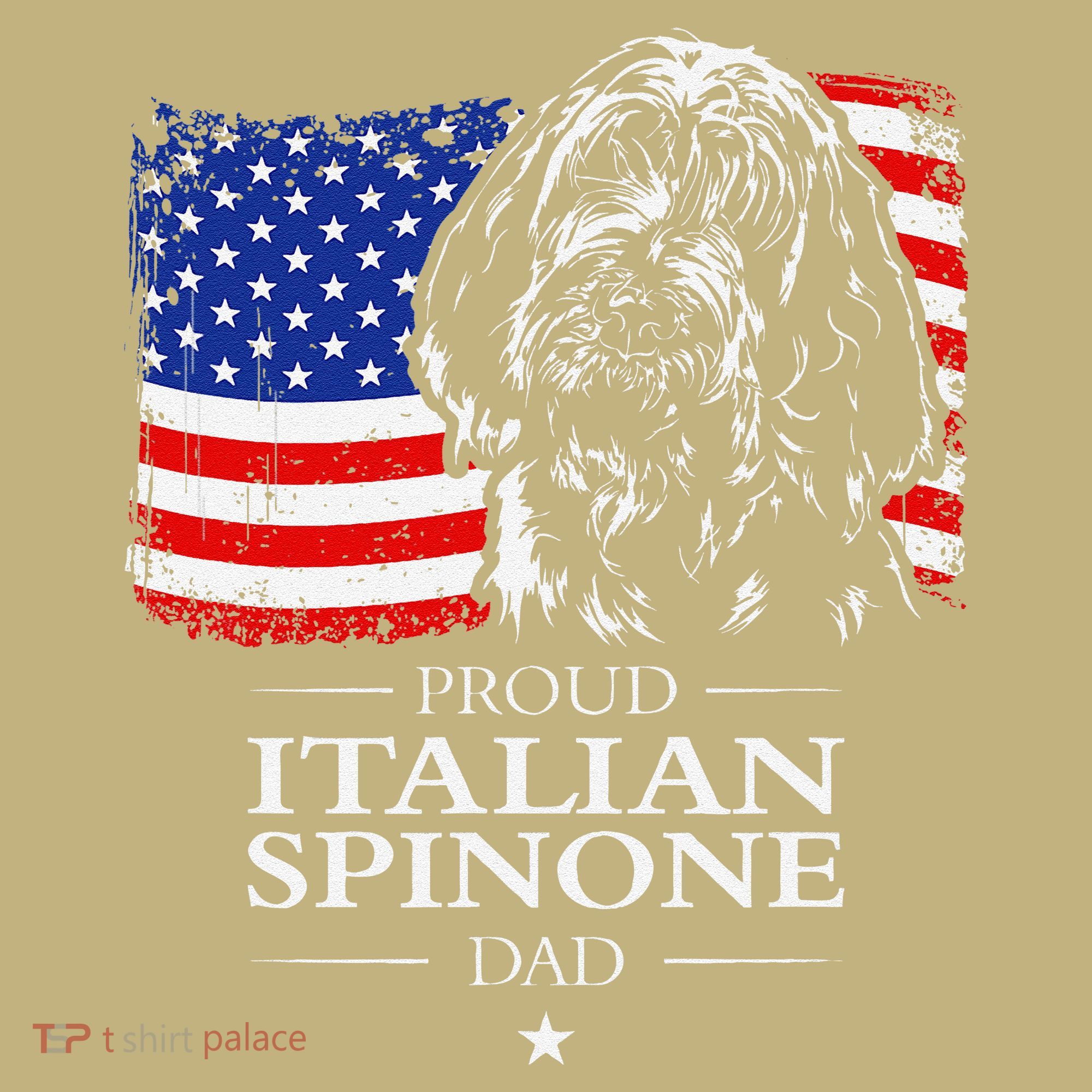 Proud Italian Spinone Dad American Flag Patriotic Dog Gift Hoodie