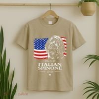 Proud Italian Spinone Dad American Flag Patriotic Dog Gift T-Shirt thumb 2