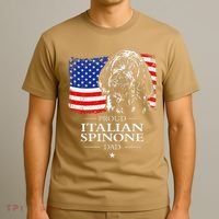 Proud Italian Spinone Dad American Flag Patriotic Dog Gift T-Shirt thumb 3