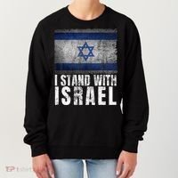 Pro Israel Supporter I Stand With Israel Patriotic USA Flag Women's Sweatshirt thumb 0