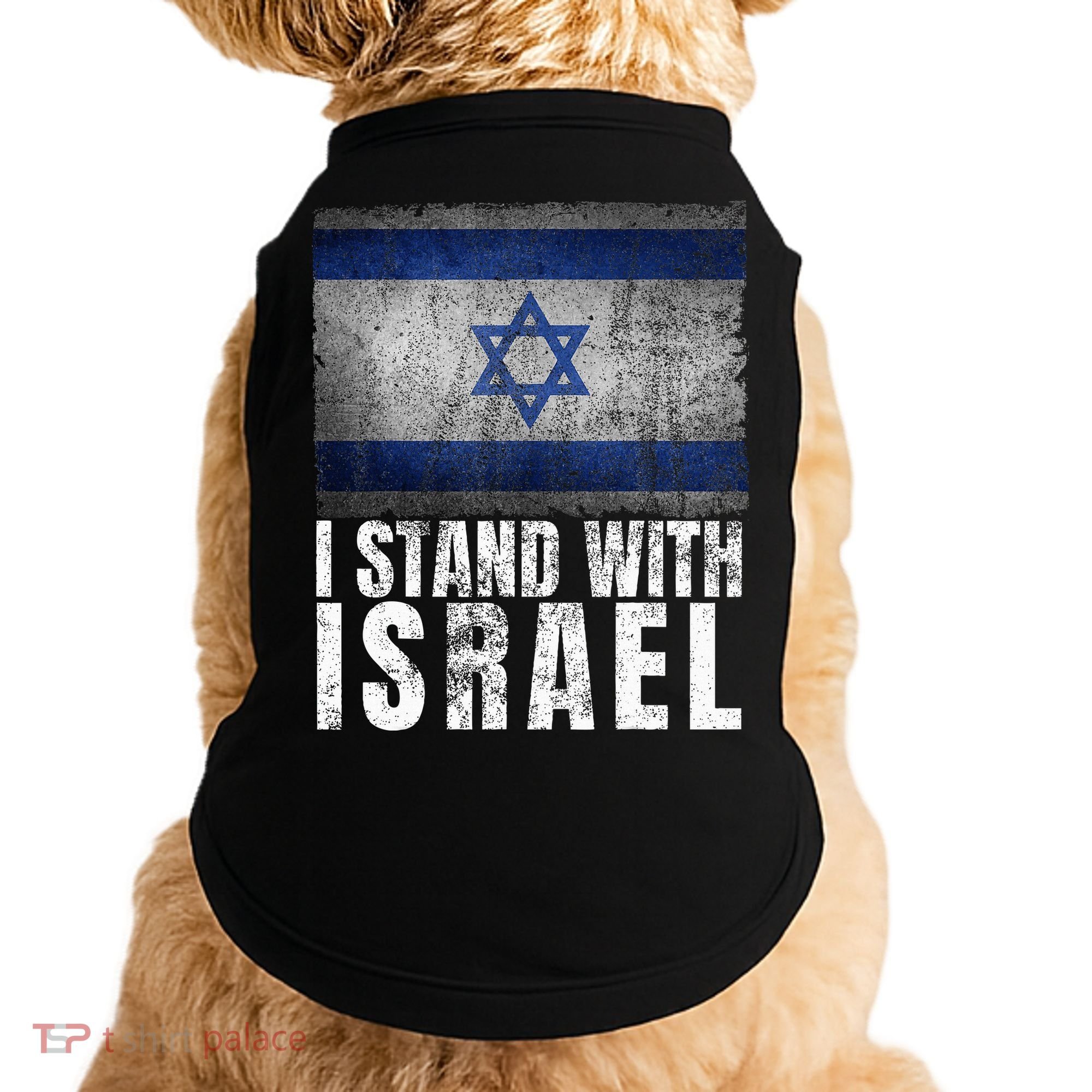 Pro Israel Supporter I Stand With Israel Patriotic USA Flag Doggie Tank
