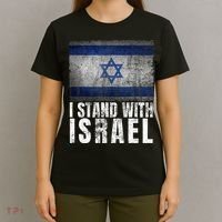 Pro Israel Supporter I Stand With Israel Patriotic USA Flag T-Shirt thumb 4