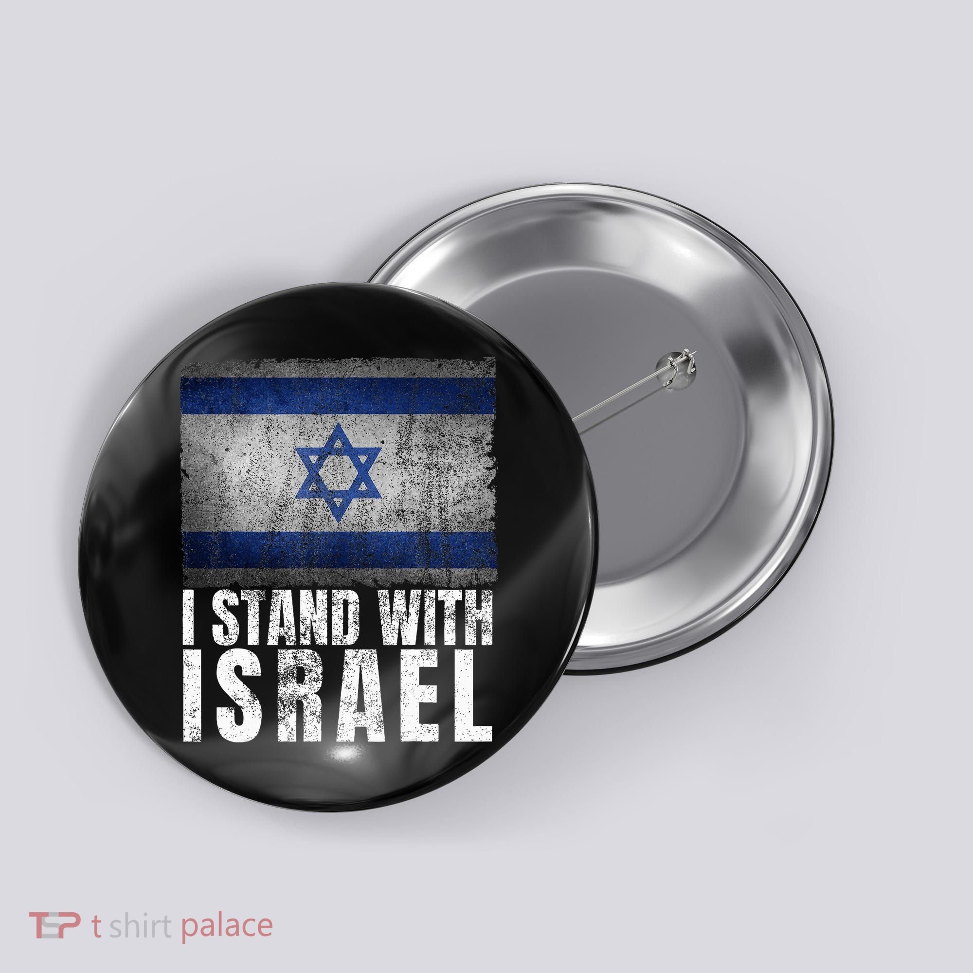 Pro Israel Supporter I Stand With Israel Patriotic USA Flag Button