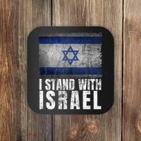 Pro Israel Supporter I Stand With Israel Patriotic USA Flag Coaster thumb 0