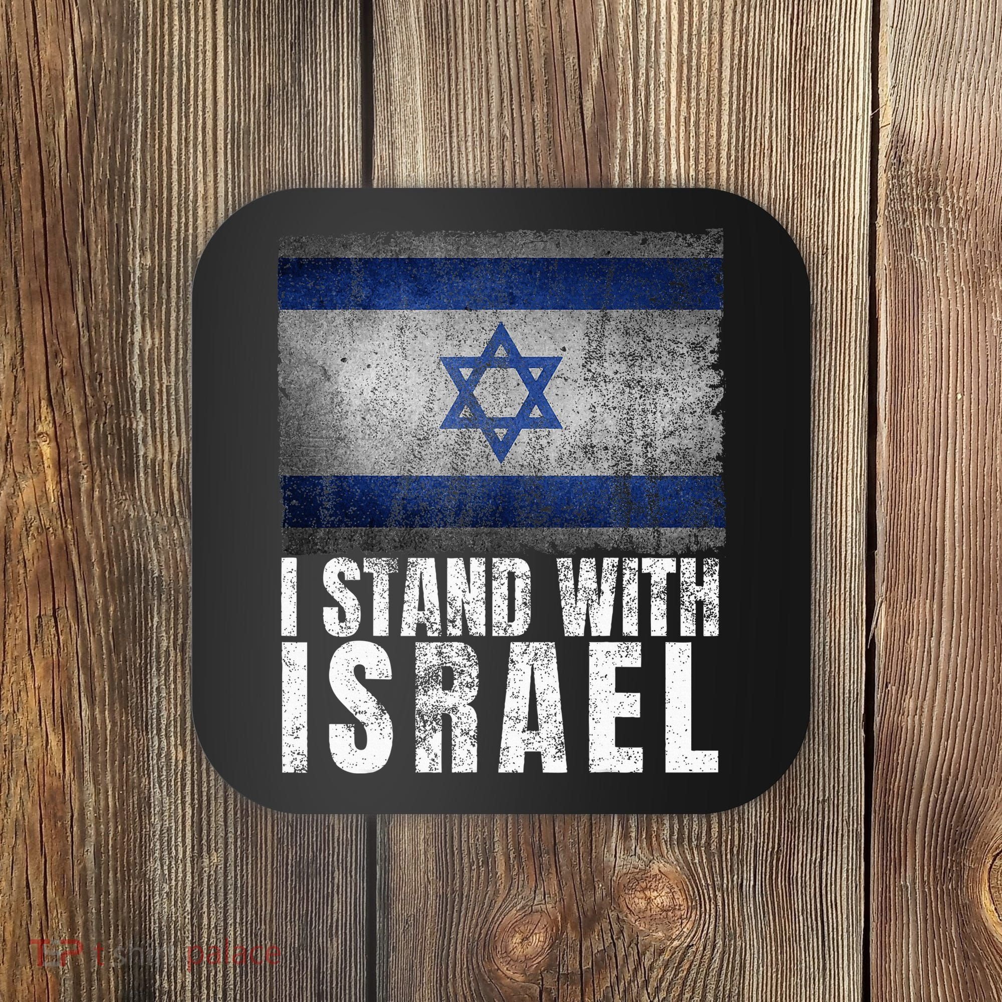 Pro Israel Supporter I Stand With Israel Patriotic USA Flag Coaster