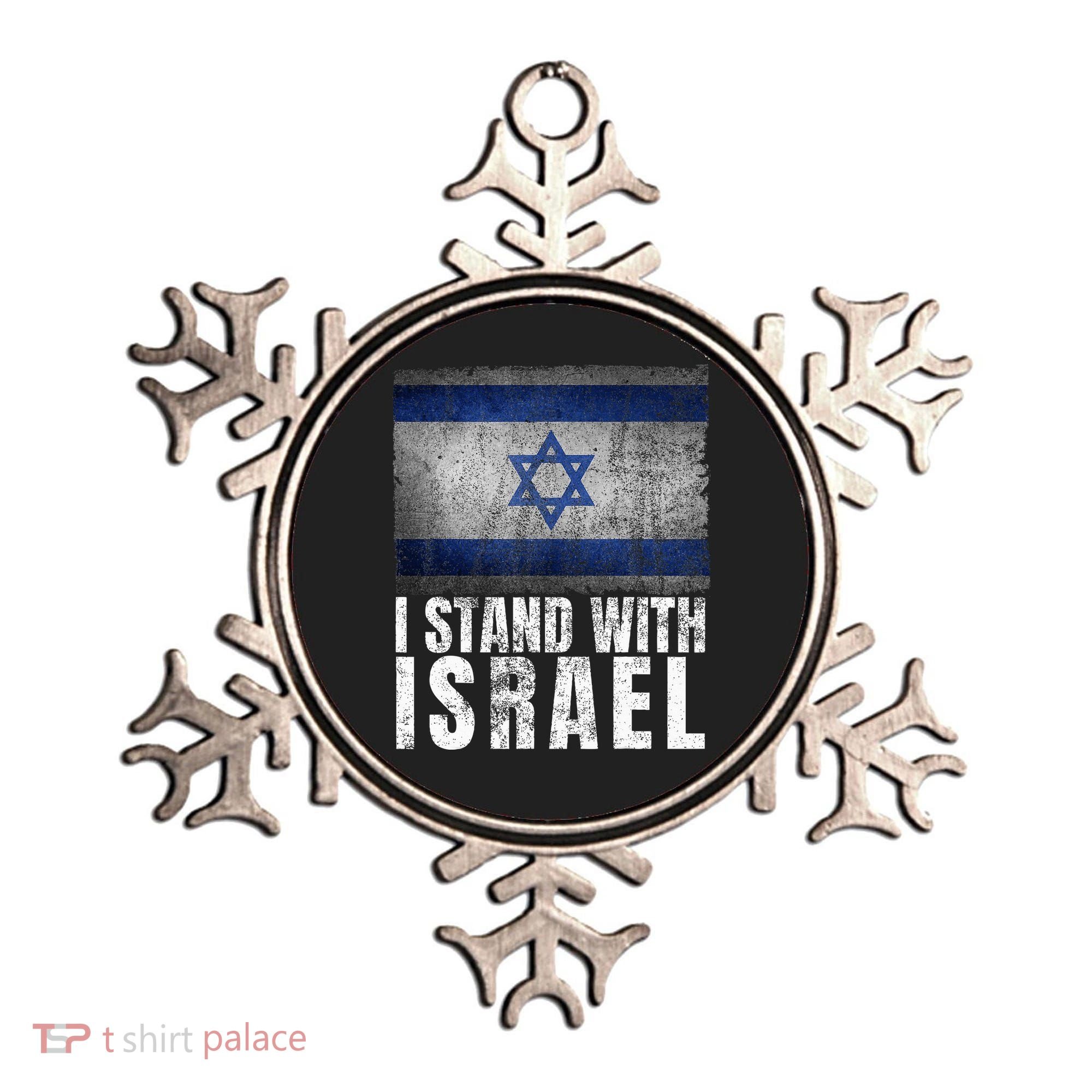 Pro Israel Supporter I Stand With Israel Patriotic USA Flag Ornament