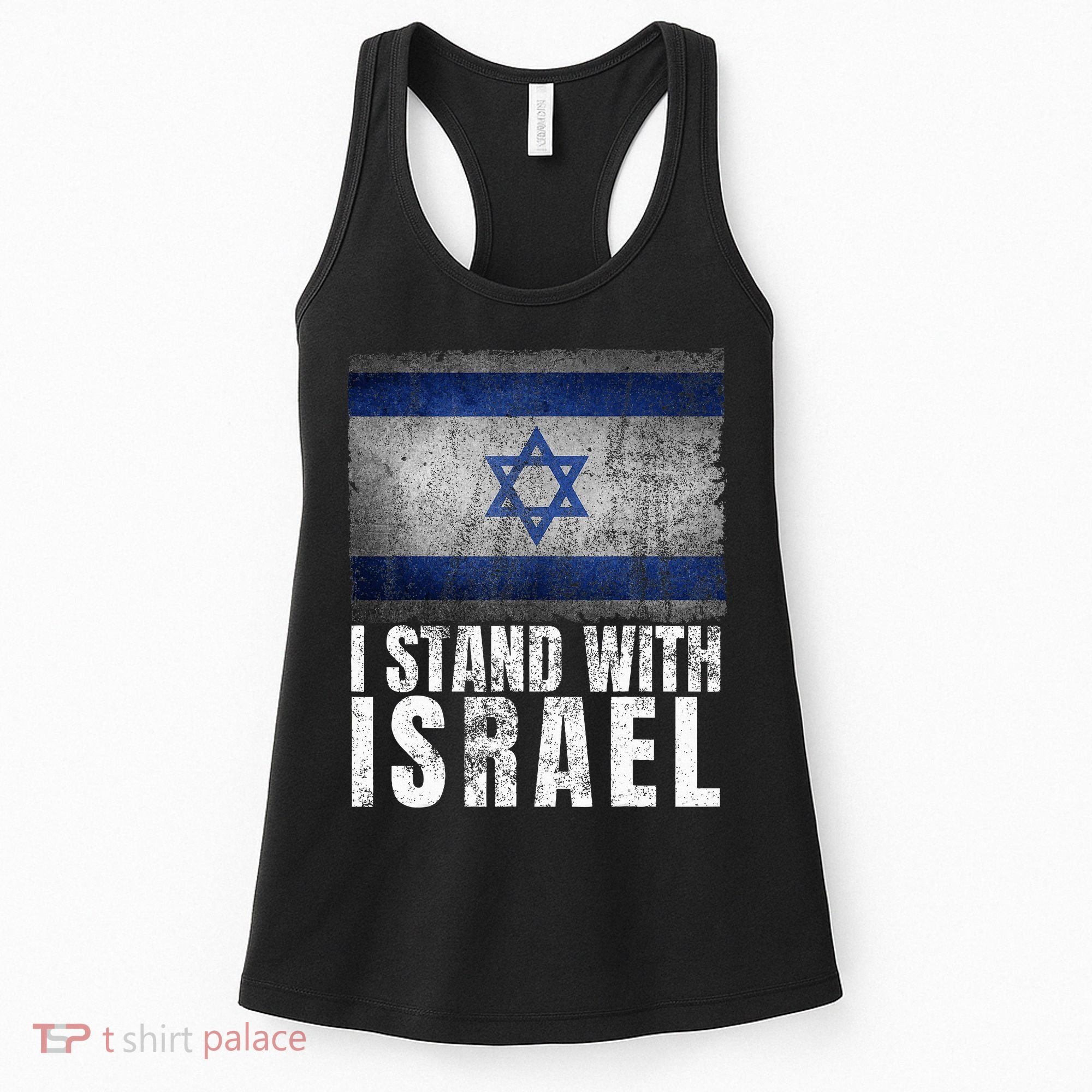 Pro Israel Supporter I Stand With Israel Patriotic USA Flag Women's Tank Top