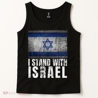 Pro Israel Supporter I Stand With Israel Patriotic USA Flag Tank Top thumb 2