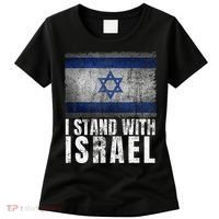 Pro Israel Supporter I Stand With Israel Patriotic USA Flag Women's T-Shirt thumb 0