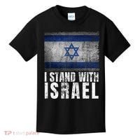 Pro Israel Supporter I Stand With Israel Patriotic USA Flag Kids T-Shirt thumb 0