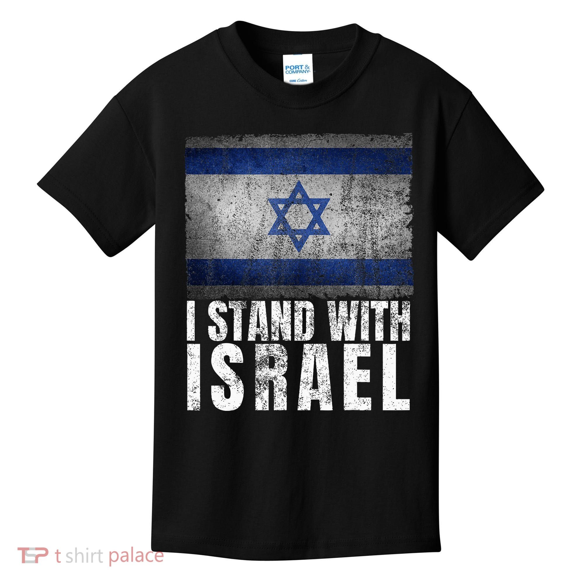 Pro Israel Supporter I Stand With Israel Patriotic USA Flag Kids T-Shirt