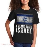 Pro Israel Supporter I Stand With Israel Patriotic USA Flag Kids T-Shirt thumb 2