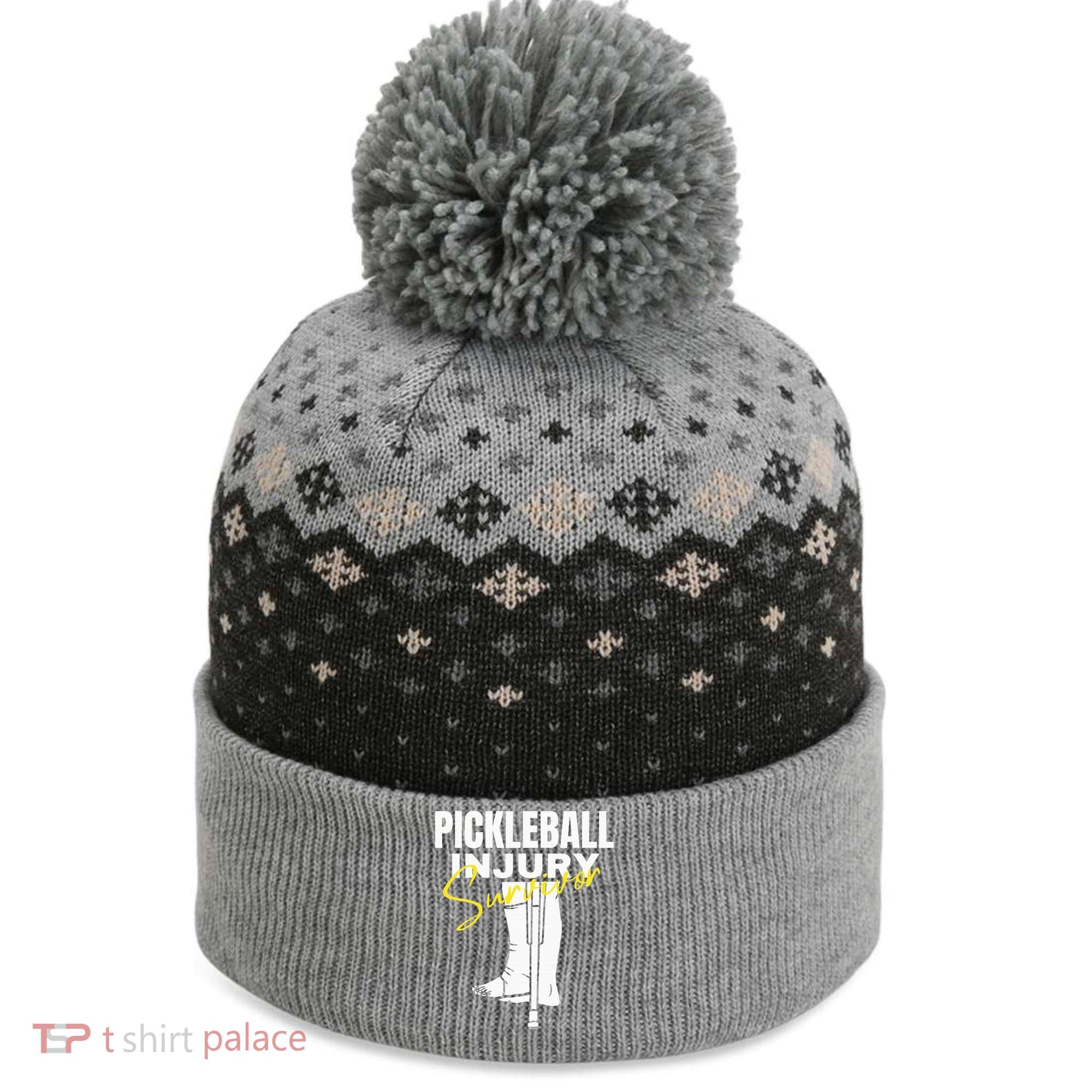 Pickleball Injury Survivor Funny Dink Player Team Paddleball The Baniff Cuffed Pom Beanie