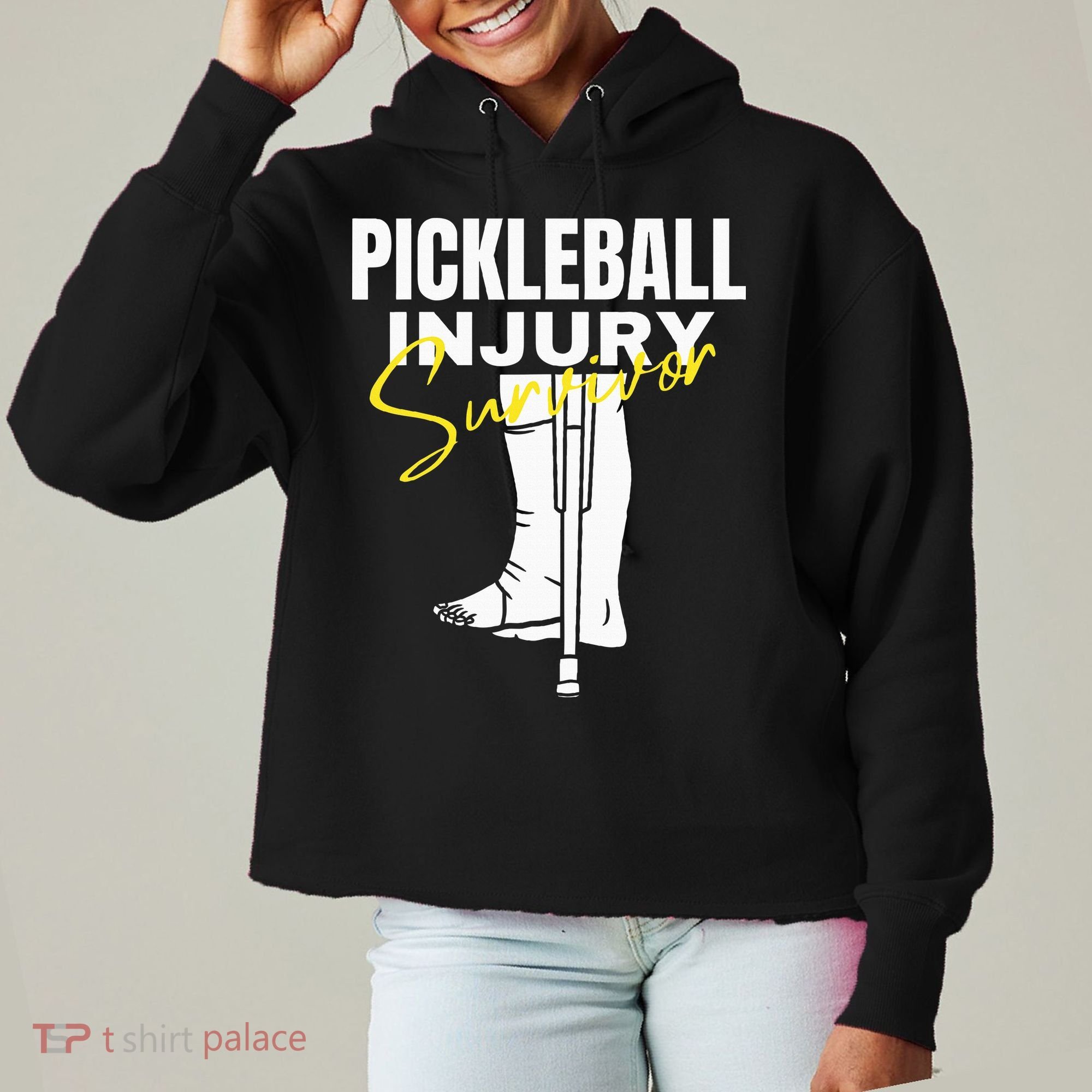 Pickleball Injury Survivor Funny Dink Player Team Paddleball Ladies Heavyweight Boxy Pullover Hoodie