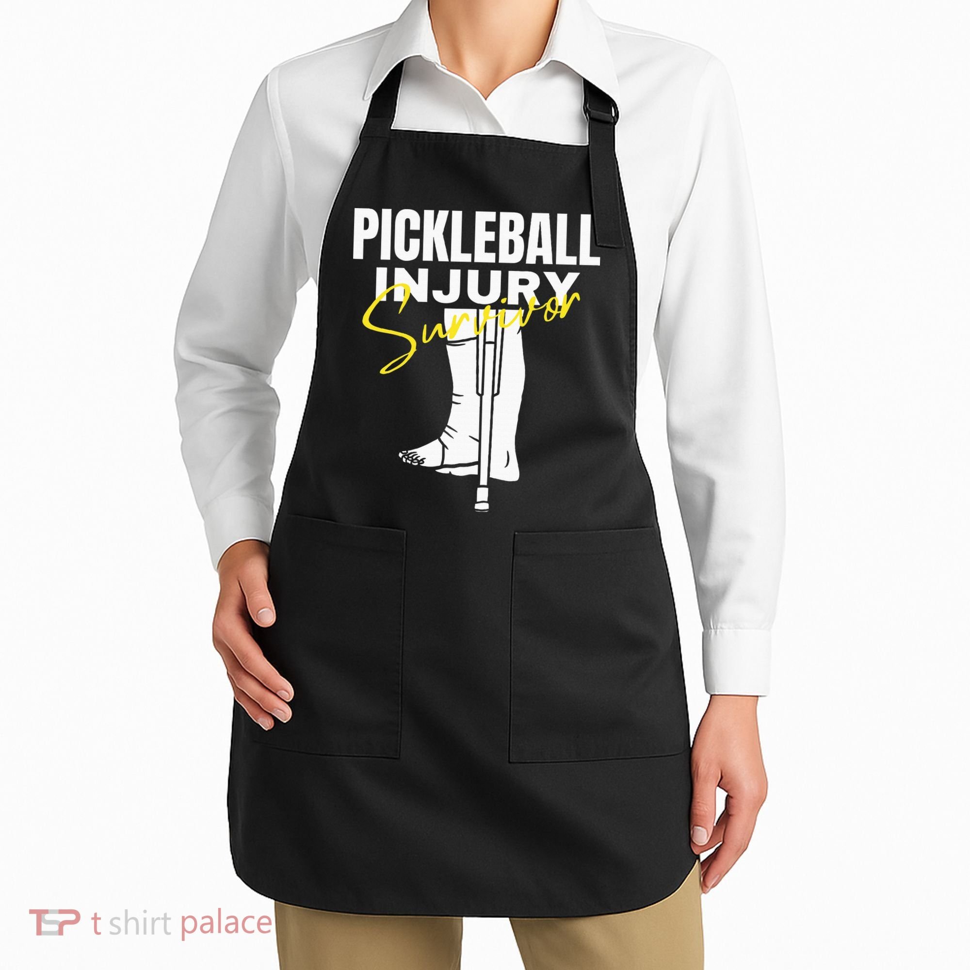 Pickleball Injury Survivor Funny Dink Player Team Paddleball Apron