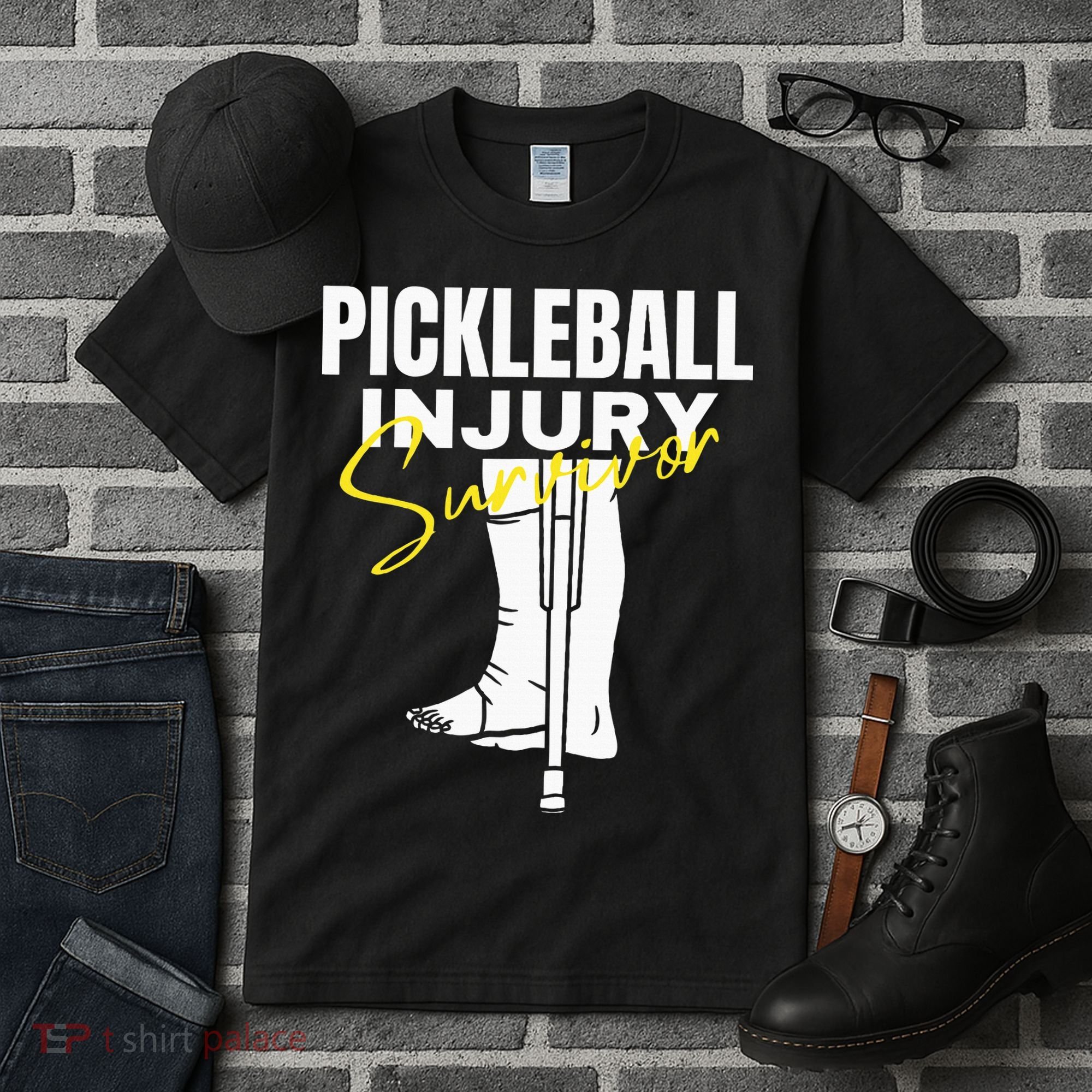 Pickleball Injury Survivor Funny Dink Player Team Paddleball Tall T-Shirt