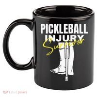 Pickleball Injury Survivor Funny Dink Player Team Paddleball 11oz C Handle Ceramic Mug thumb 2