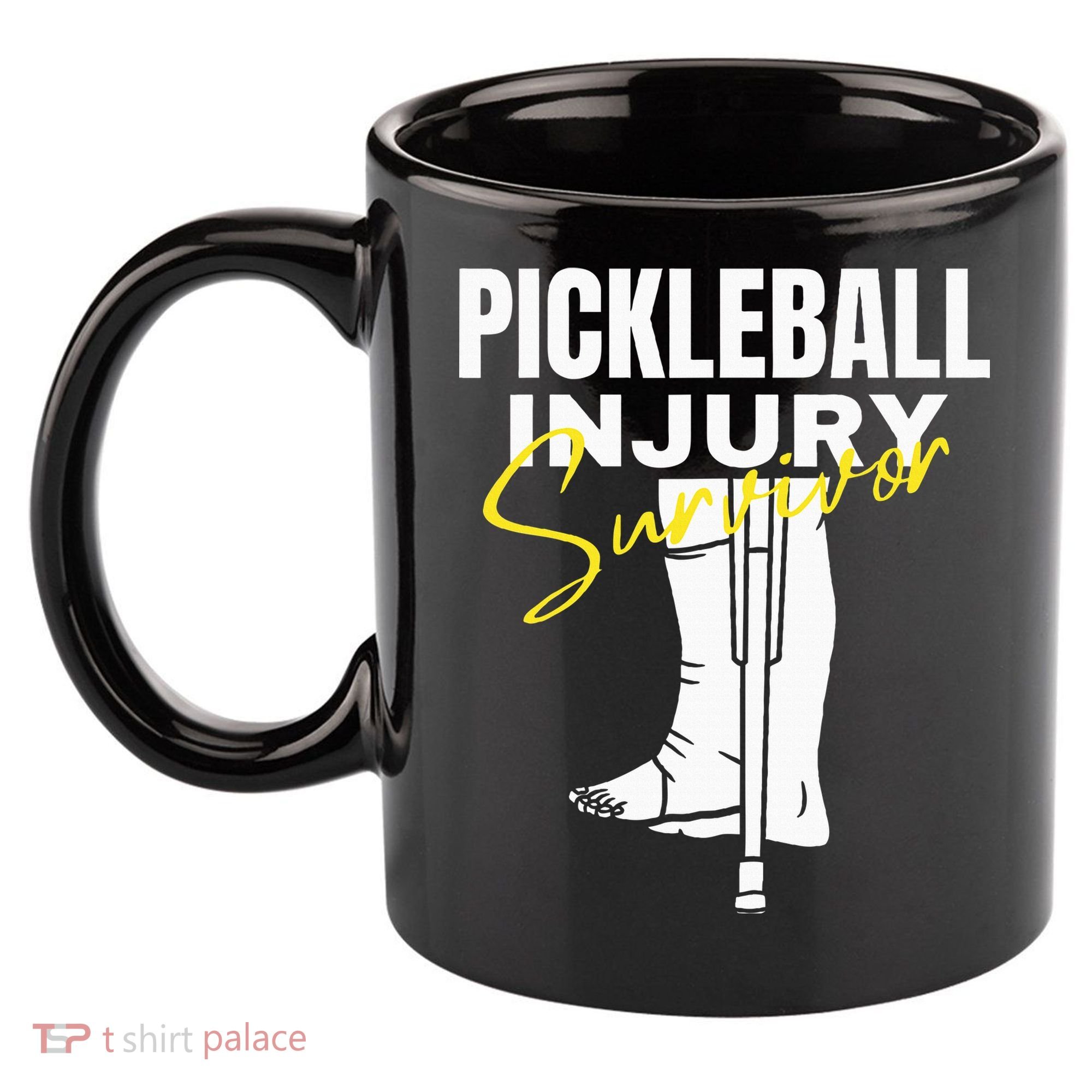 Pickleball Injury Survivor Funny Dink Player Team Paddleball 11oz C Handle Ceramic Mug