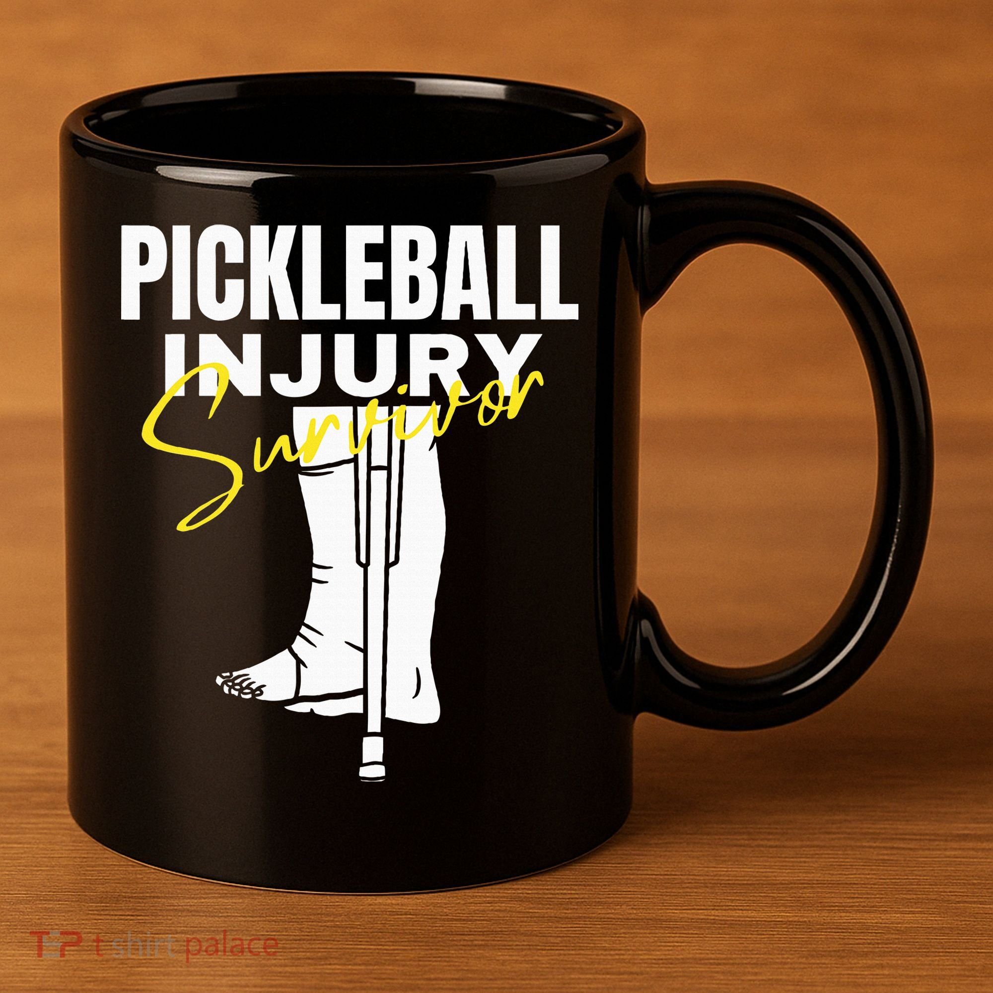 Pickleball Injury Survivor Funny Dink Player Team Paddleball 11oz C Handle Ceramic Mug