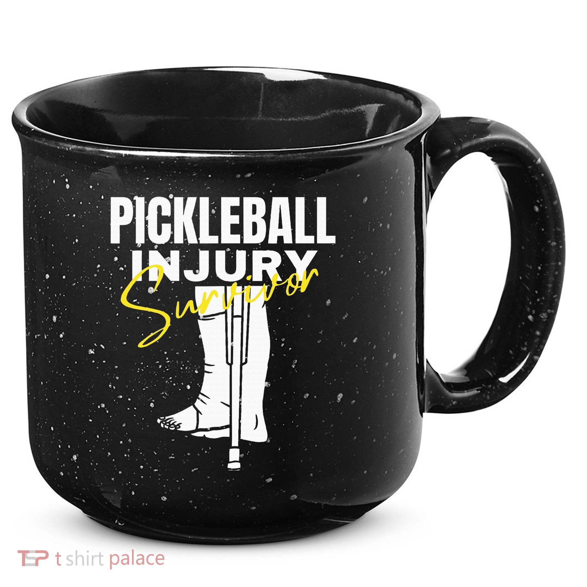 Pickleball Injury Survivor Funny Dink Player Team Paddleball 15oz Campfire Ceramic Mug