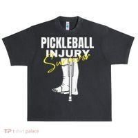 Pickleball Injury Survivor Funny Dink Player Team Paddleball Urban Oversized Heavyweight T-Shirt thumb 0
