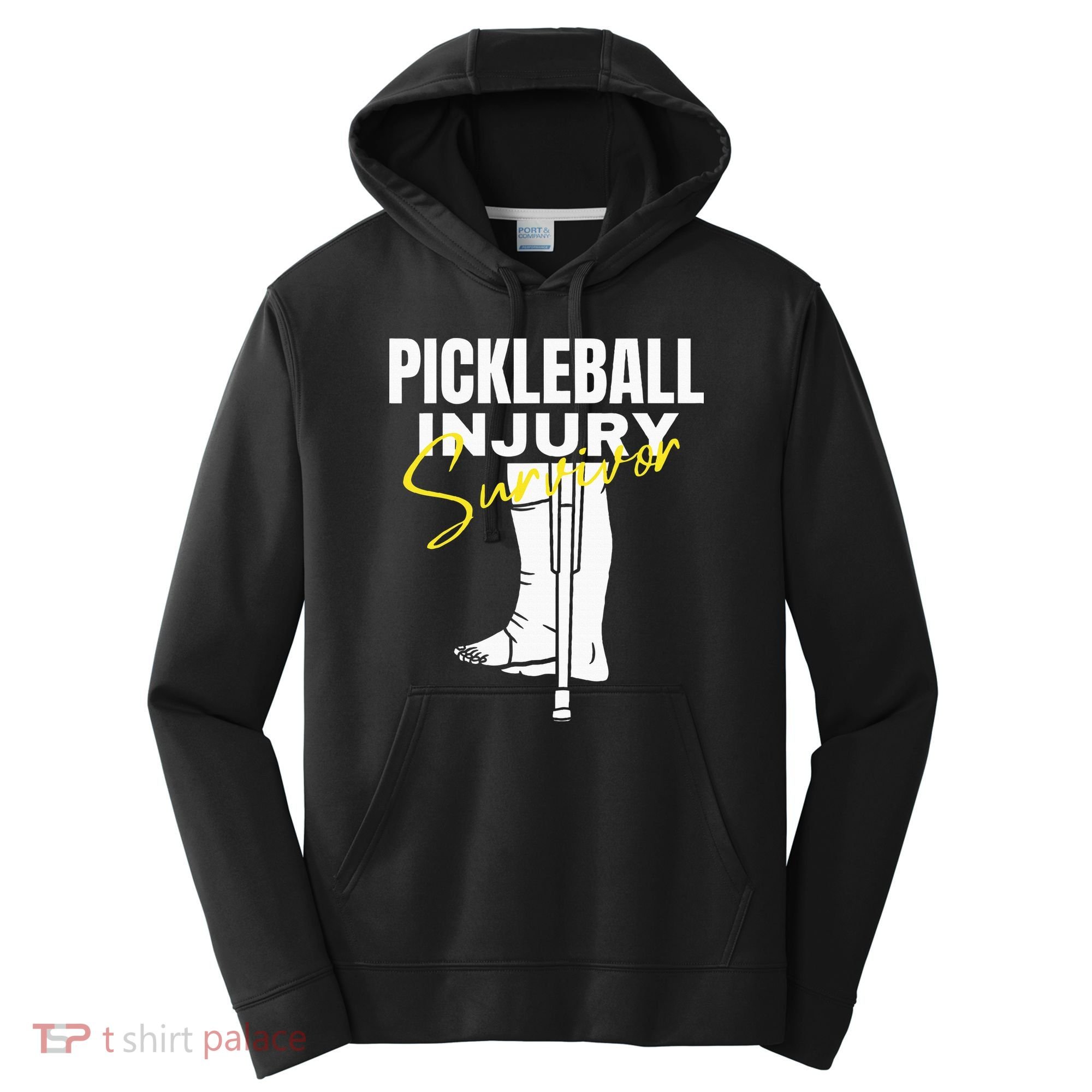 Pickleball Injury Survivor Funny Dink Player Team Paddleball Performance Fleece Hoodie
