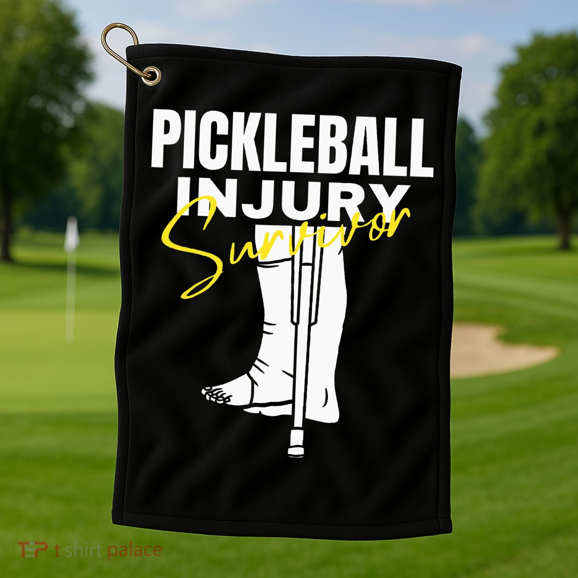 Pickleball Injury Survivor Funny Dink Player Team Paddleball Golf Towel