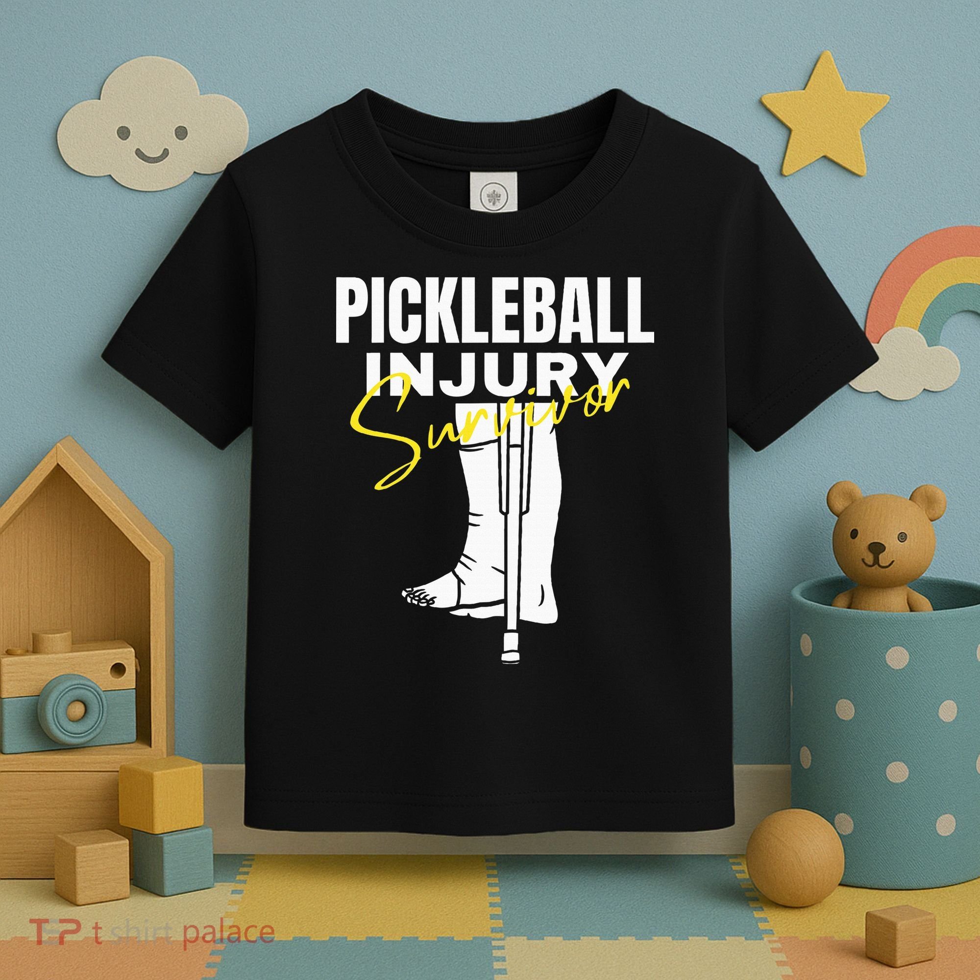Pickleball Injury Survivor Funny Dink Player Team Paddleball Toddler T-Shirt