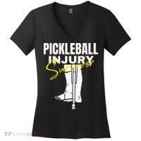 Pickleball Injury Survivor Funny Dink Player Team Paddleball Women's V-Neck T-Shirt thumb 0