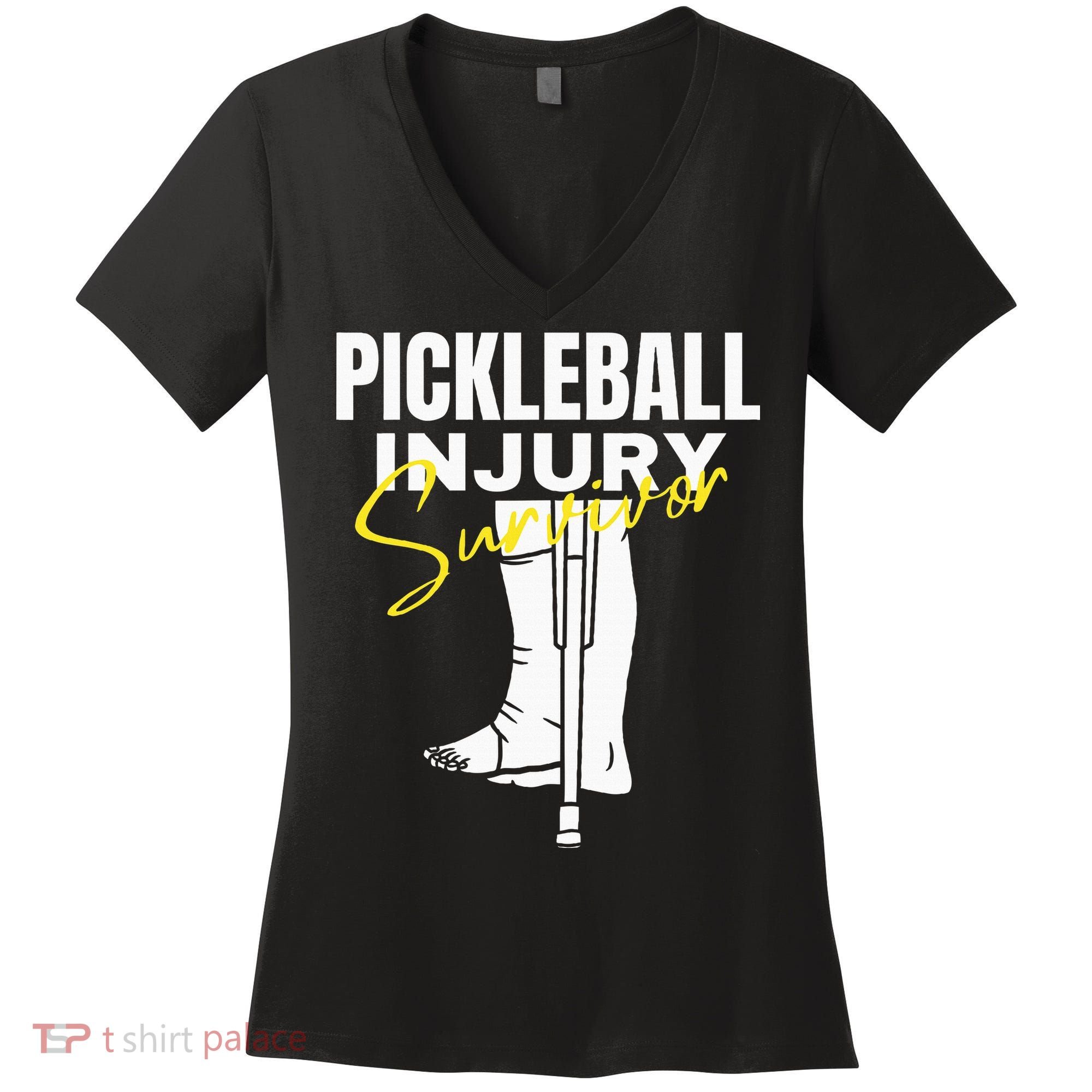 Pickleball Injury Survivor Funny Dink Player Team Paddleball Women's V-Neck T-Shirt
