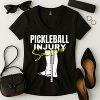 Pickleball Injury Survivor Funny Dink Player Team Paddleball Women's V-Neck T-Shirt thumb 2