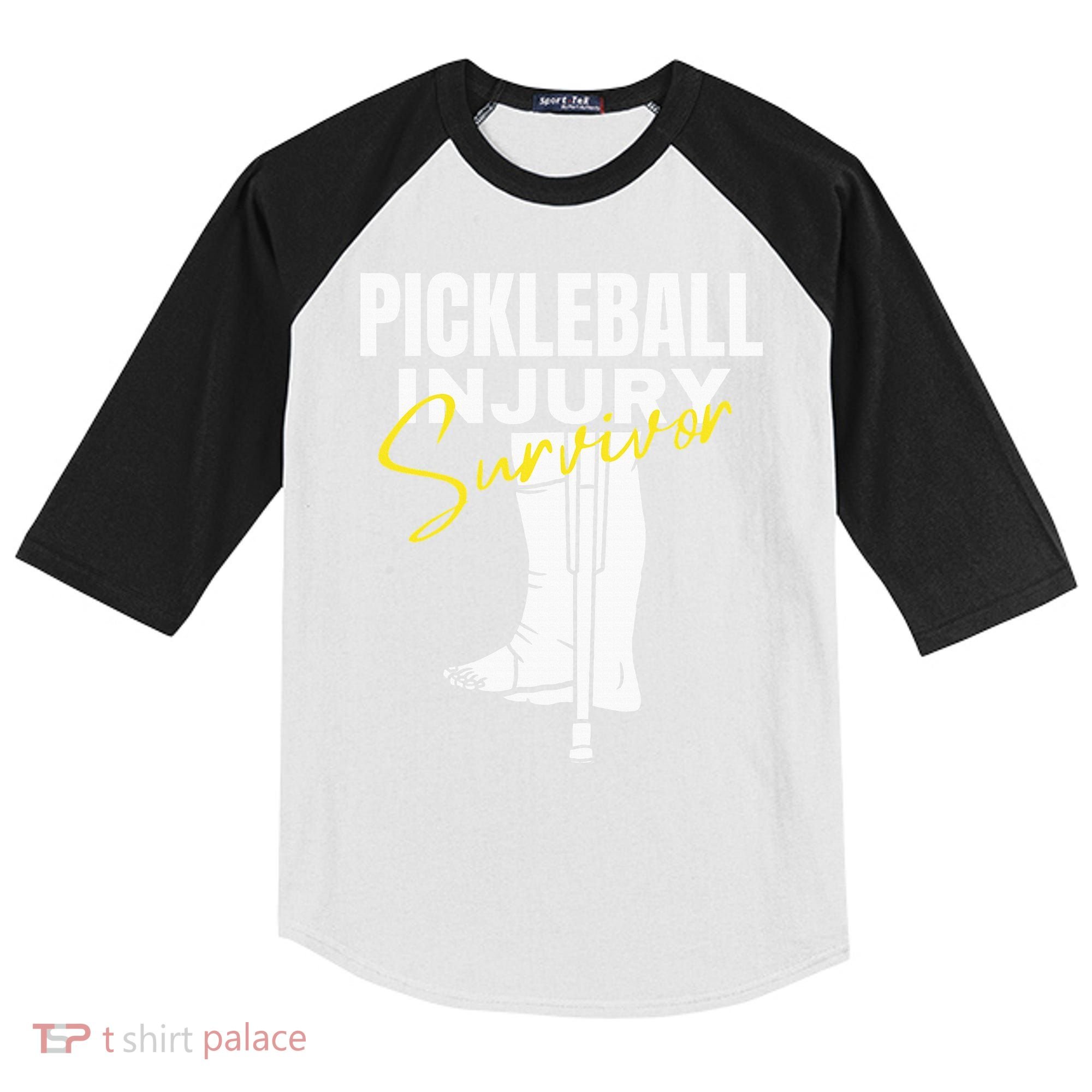 Pickleball Injury Survivor Funny Dink Player Team Paddleball Kids Colorblock Raglan Jersey