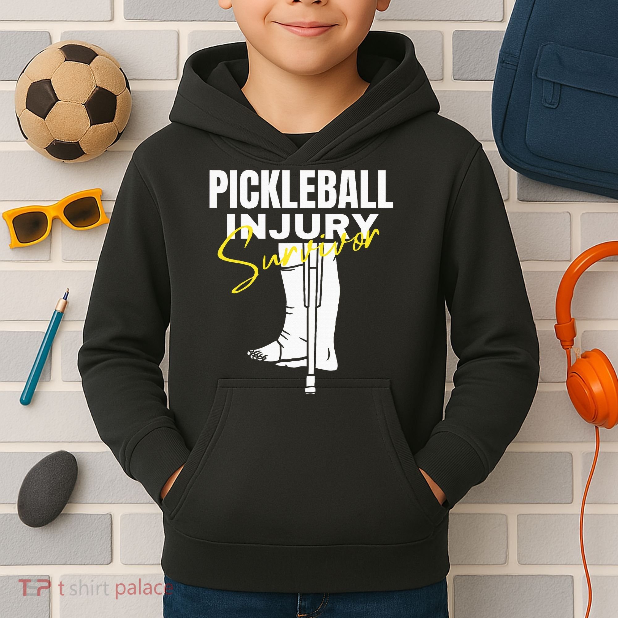 Pickleball Injury Survivor Funny Dink Player Team Paddleball Kids Hoodie