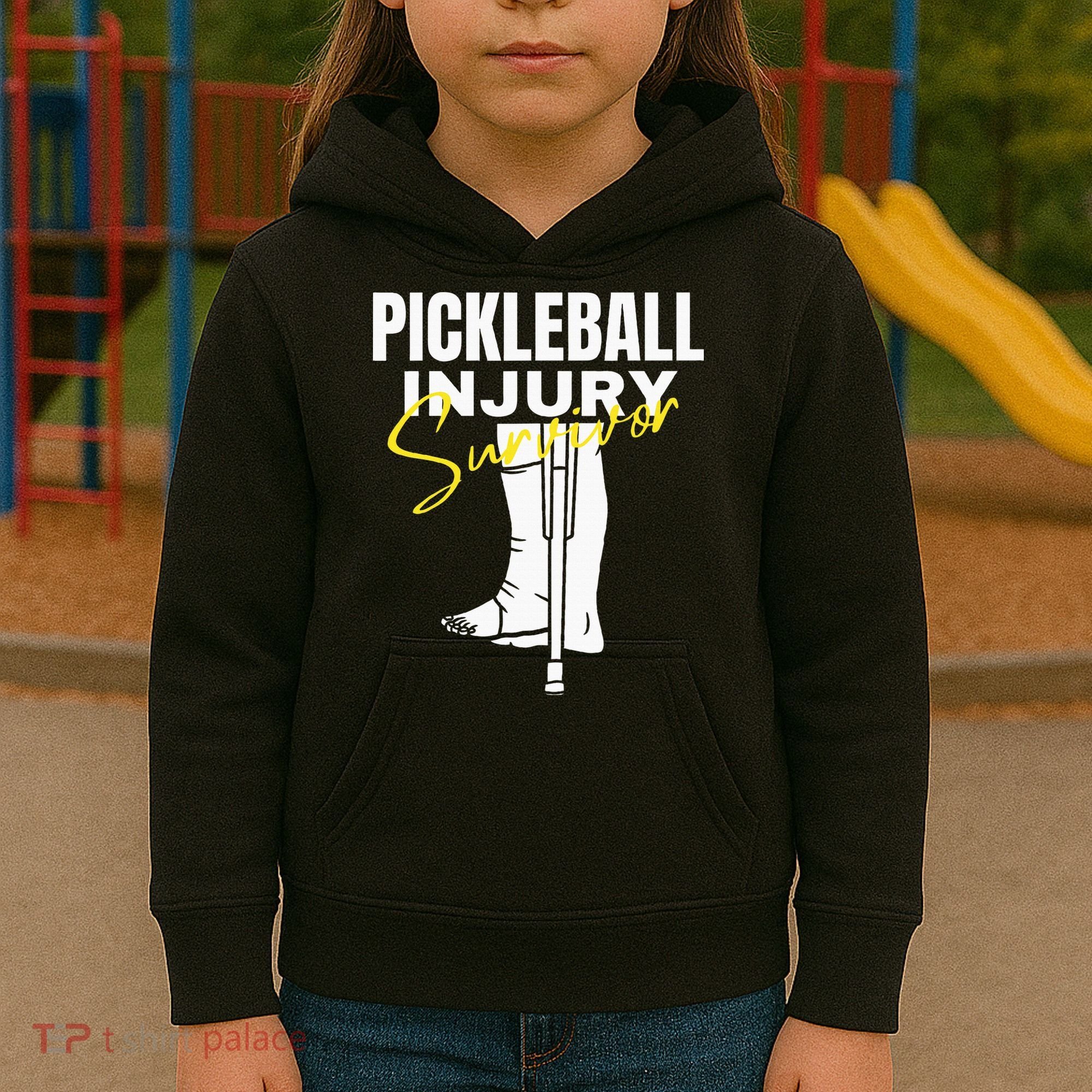 Pickleball Injury Survivor Funny Dink Player Team Paddleball Kids Hoodie