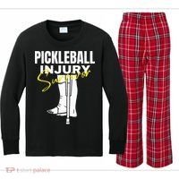 Pickleball Injury Survivor Funny Dink Player Team Paddleball Kids Long Sleeve Plaid Pajama Set thumb 0