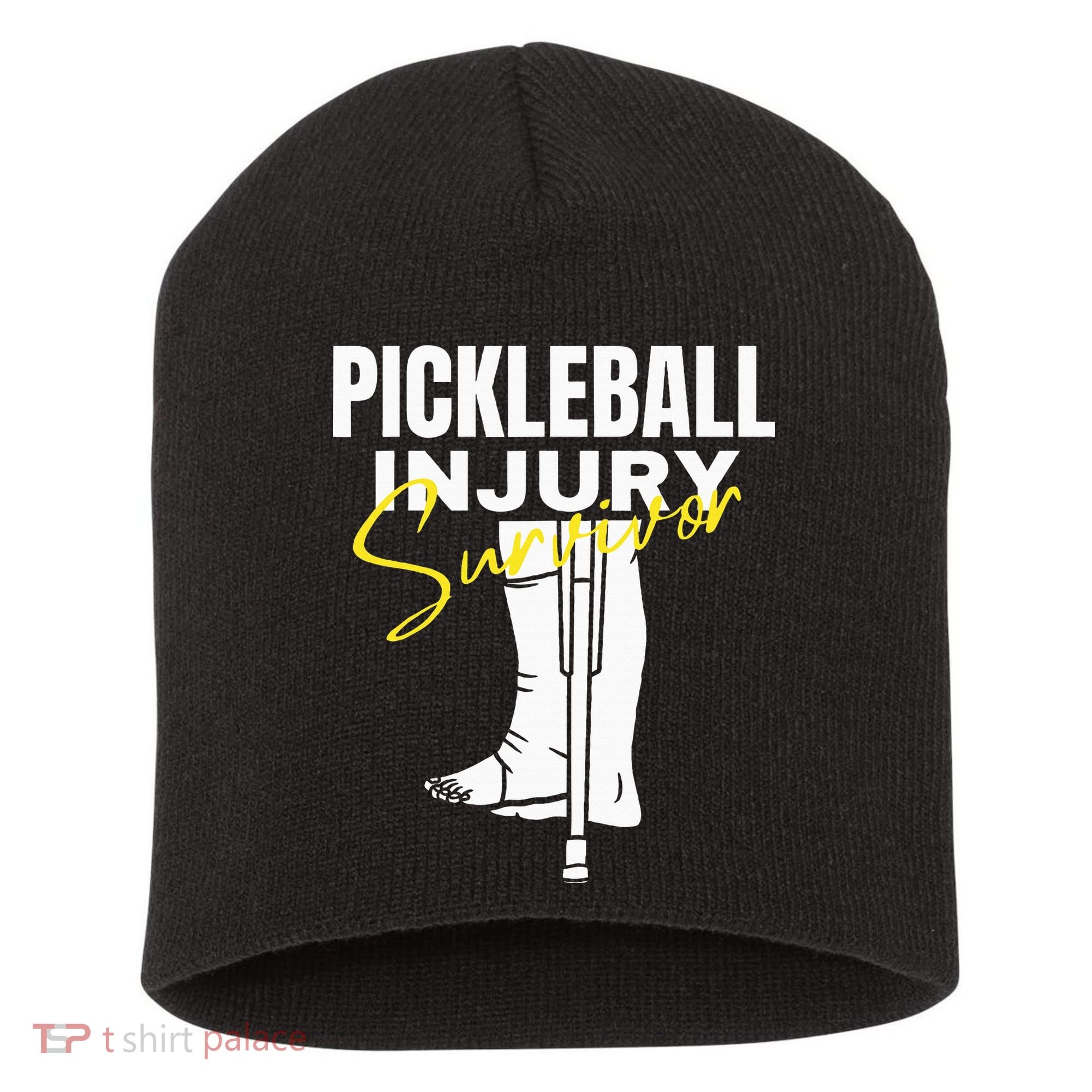 Pickleball Injury Survivor Funny Dink Player Team Paddleball Short Acrylic Beanie