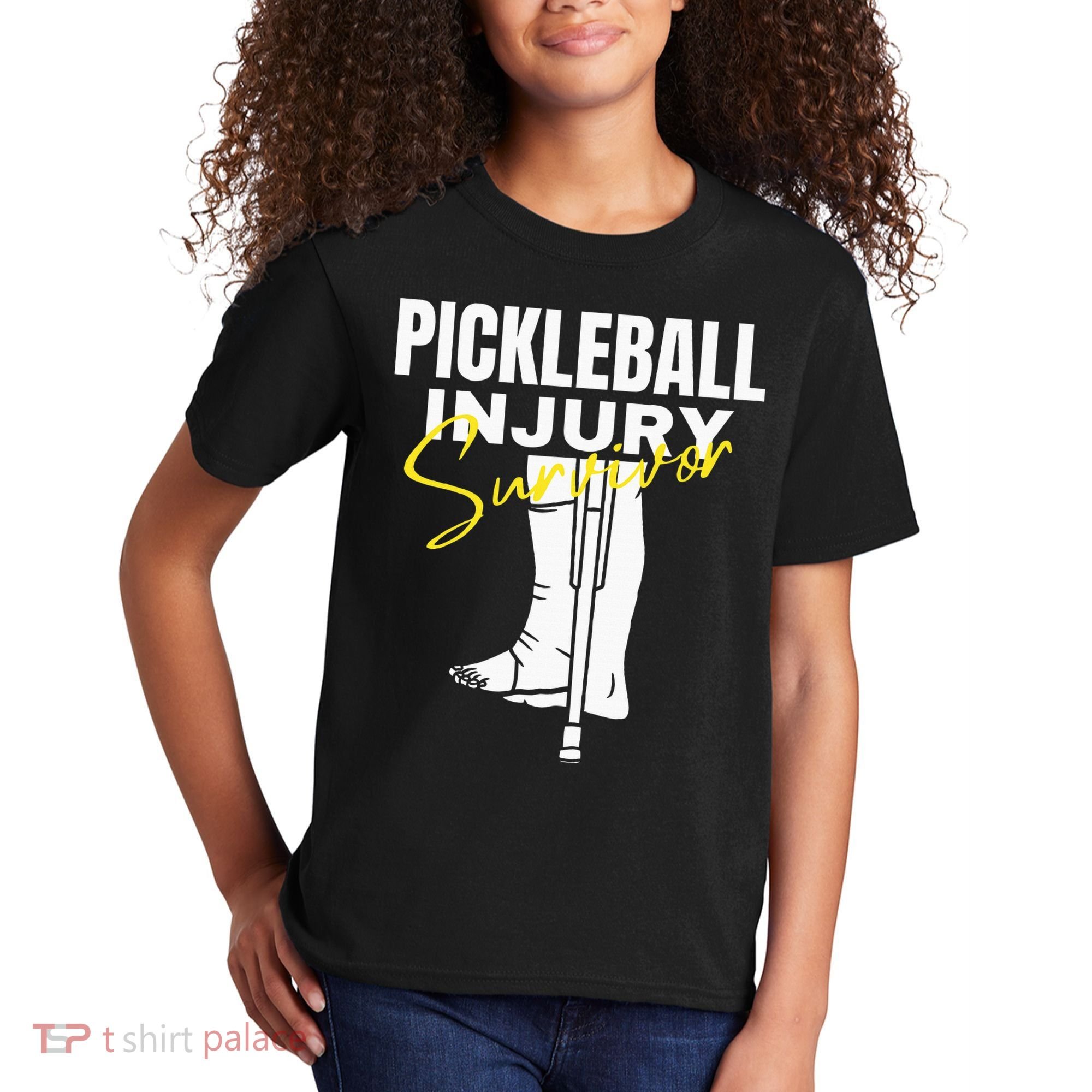 Pickleball Injury Survivor Funny Dink Player Team Paddleball Kids T-Shirt