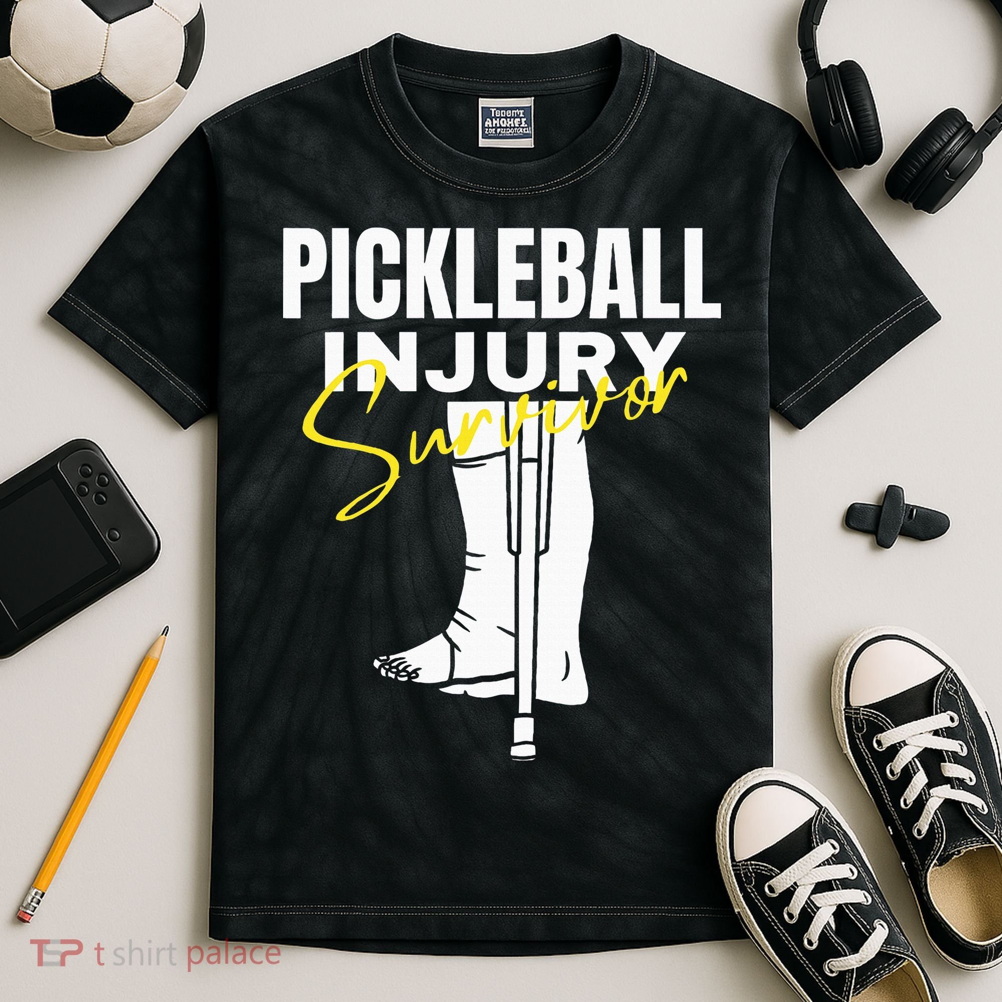 Pickleball Injury Survivor Funny Dink Player Team Paddleball Kids Tie-Dye T-Shirt
