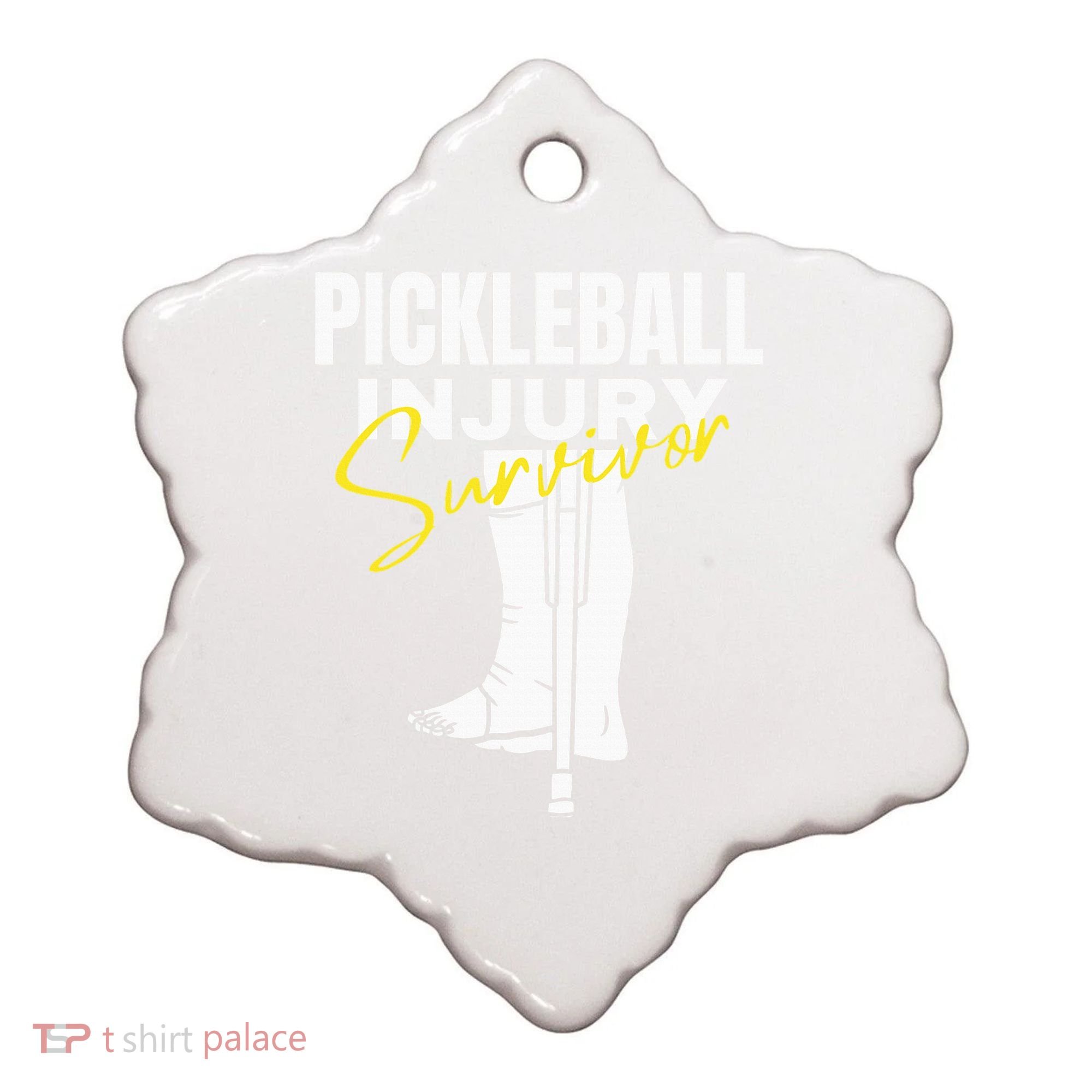 Pickleball Injury Survivor Funny Dink Player Team Paddleball Ceramic Ornament