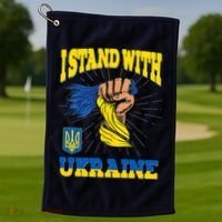 Powerful I Stand With Ukraine Golf Towel thumb 1