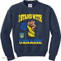 Powerful I Stand With Ukraine Kids Sweatshirt thumb 0